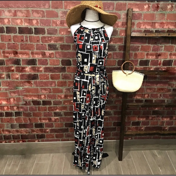 🆕Retro-style Geo Printed Jumpsuit - Picture 7 of 11